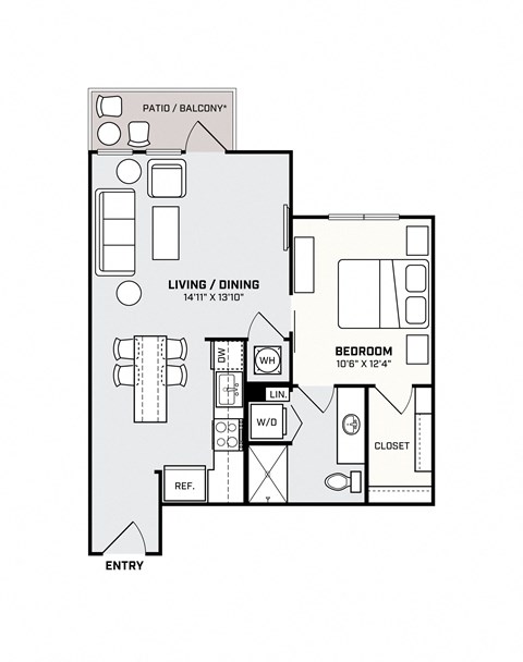 Southside Apartments A2 Floor Plan
