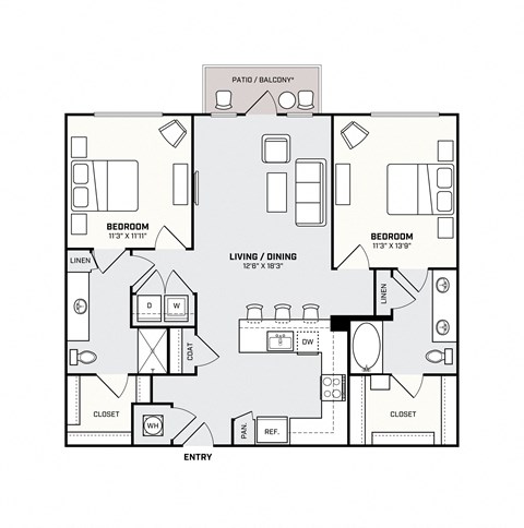 Southside Apartments B1 Floor Plan