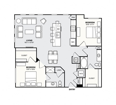 Southside Apartments B3 Floor Plan