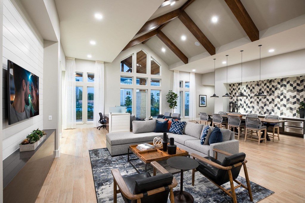 Allora New Forest Apartments Clubhouse Seating Area and Television