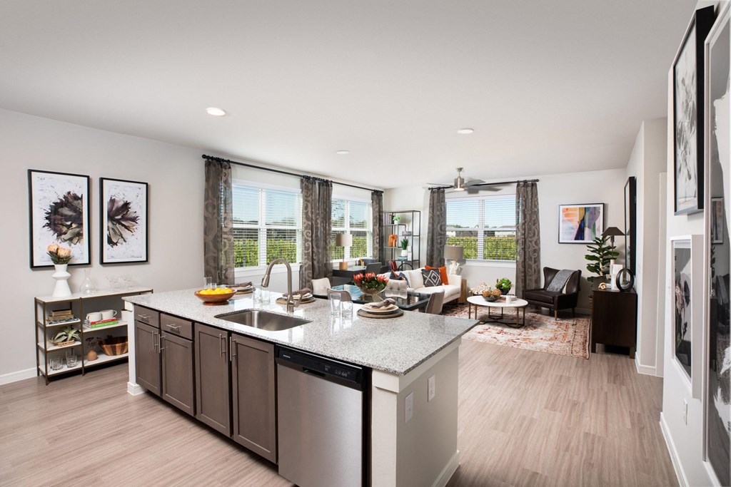 Allora New Forest Apartments Model Kitchen and Living Room