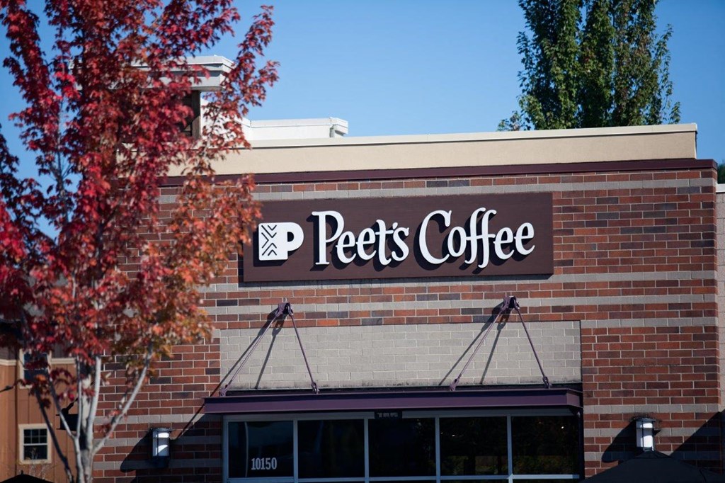 Peets Coffee shop sign.