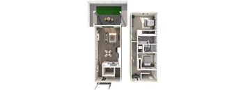 Argos by Soltura Apartments 2 Bed 2.5 Bath Bungalow 3D Floor Plan