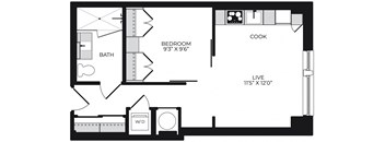 Alton District Luxury Apartments in Washington, DC A101 Floor Plan