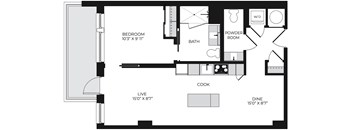 Alton District Luxury Apartments in Washington, DC One Bedroom Floor Plan