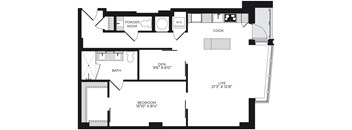 Alton District Luxury Apartments in Washington, DC A1 BD0 Floor Plan