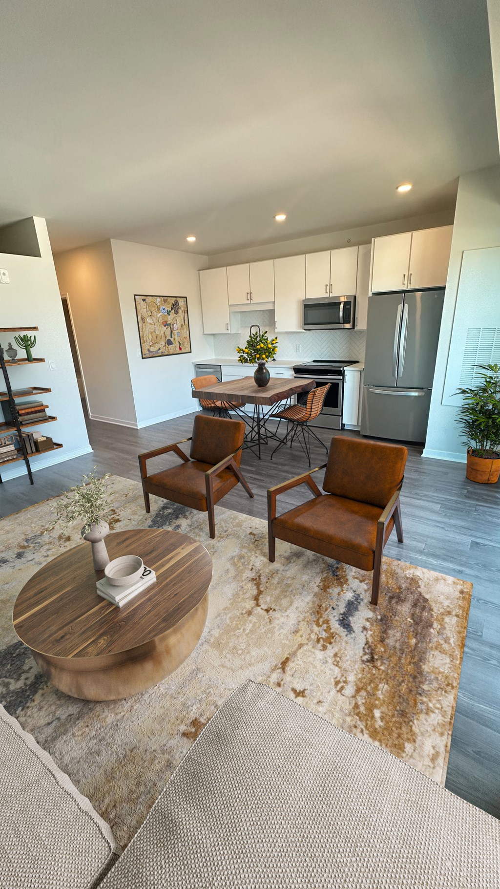 Alton Heights in Kansas City, Missouri Model Living Room and Kitchen