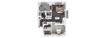 Alton Heights in Kansas City, Missouri Two Bedroom Floor Plan