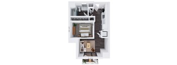 Alton Heights in Kansas City, Missouri One Bedroom Floor Plan