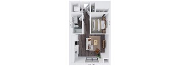 Alton Heights in Kansas City, Missouri One Bedroom Floor Plan