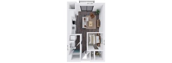 Alton Heights in Kansas City, Missouri One Bedroom Floor Plan