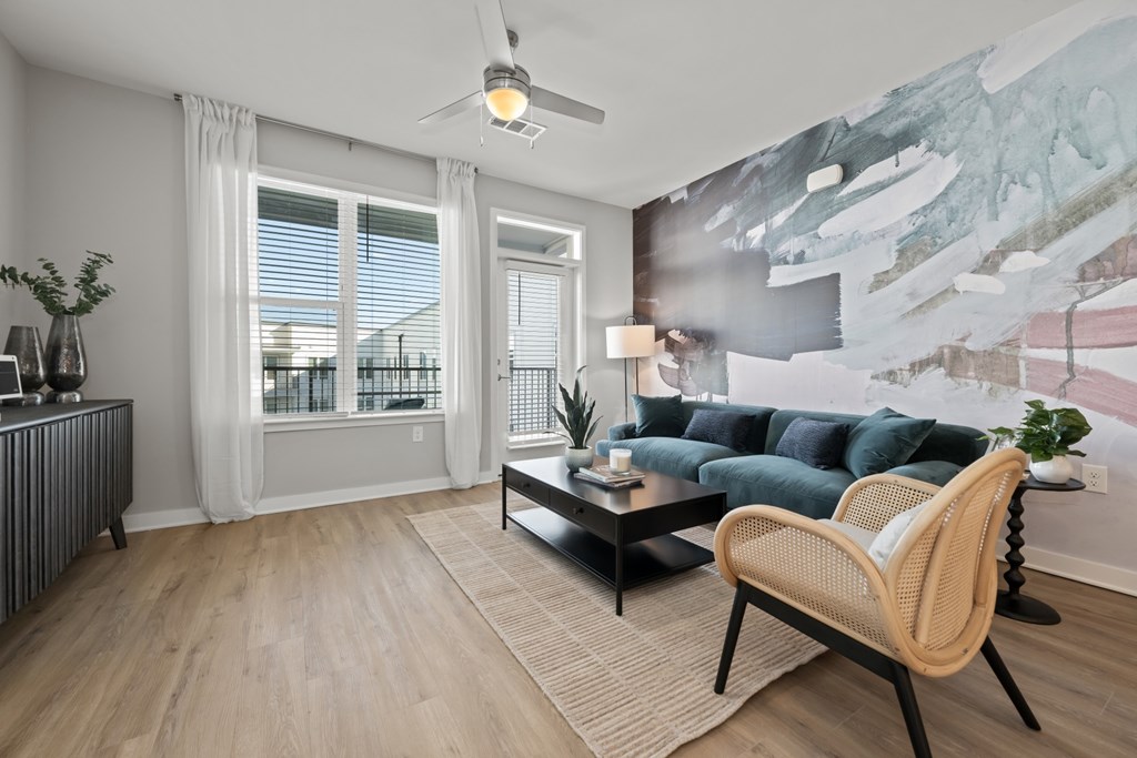 Alton Mill District Apartments in Charlotte, North Carolina Model Living Room