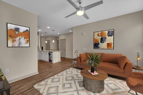 Alton Optimist Park Apartments in Charlotte, North Carolina Model Living Room