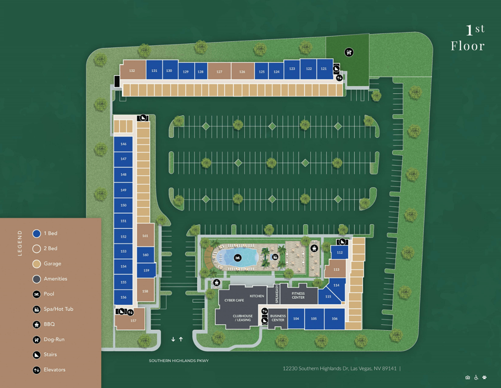 Alton Southern Highlands Apartments in Las Vegas, Nevada Site Map Floor 1