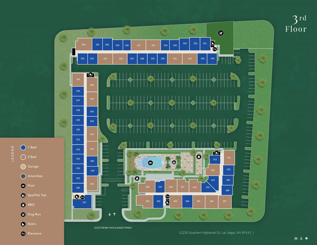 Alton Southern Highlands Apartments in Las Vegas, Nevada Site Map Floor 3