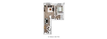 a 1 bedroom floor plan  studio