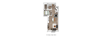 Alton Jefferson Park Studio C Floor Plan