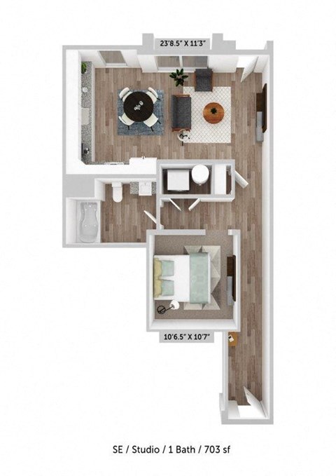 Alton Jefferson Park Studio E Floor Plan