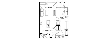 Alvera at the Meadows Apartments in American Fork, Utah One Bedroom Floor Plan
