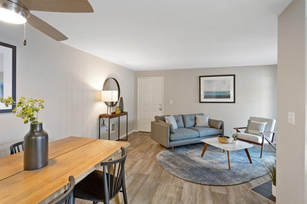 Alvista 23 Apartment Homes Model Living Room and Dining Area