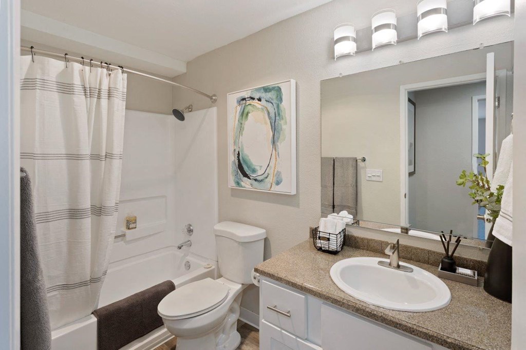 Alvista 23 Apartment Homes Model Bathroom with Bathtub