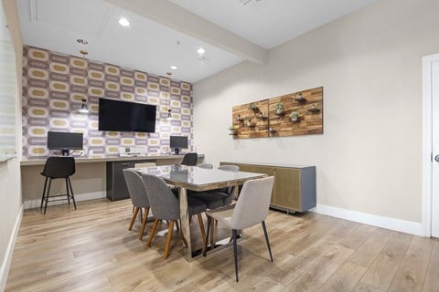 Estancia at Mission Grove Apartments Clubhouse Co-Working Area