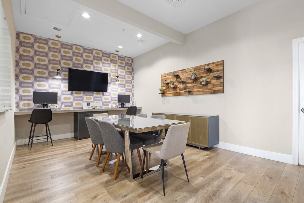 Estancia at Mission Grove Apartments Clubhouse Co-Working Area Estancia at Mission Grove Apartments Clubhouse Co-Working Area