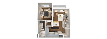 Argyle at Southridge Apartments in Kennewick, Washington 1 Bedroom Floor Plan