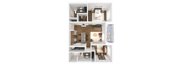 Argyle at Southridge Apartments in Kennewick, Washington 2 Bedroom Floor Plan