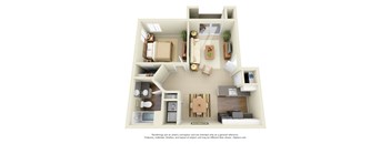 Arnada Pointe Apartments 2D Floor Plan - The Harris