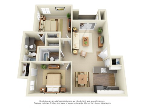 Arnada Pointe Apartments 2D Floor Plan - The Neville