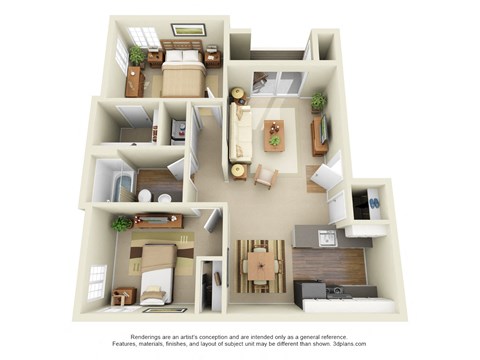 Arnada Pointe Apartments 2D Floor Plan - The O'Neil