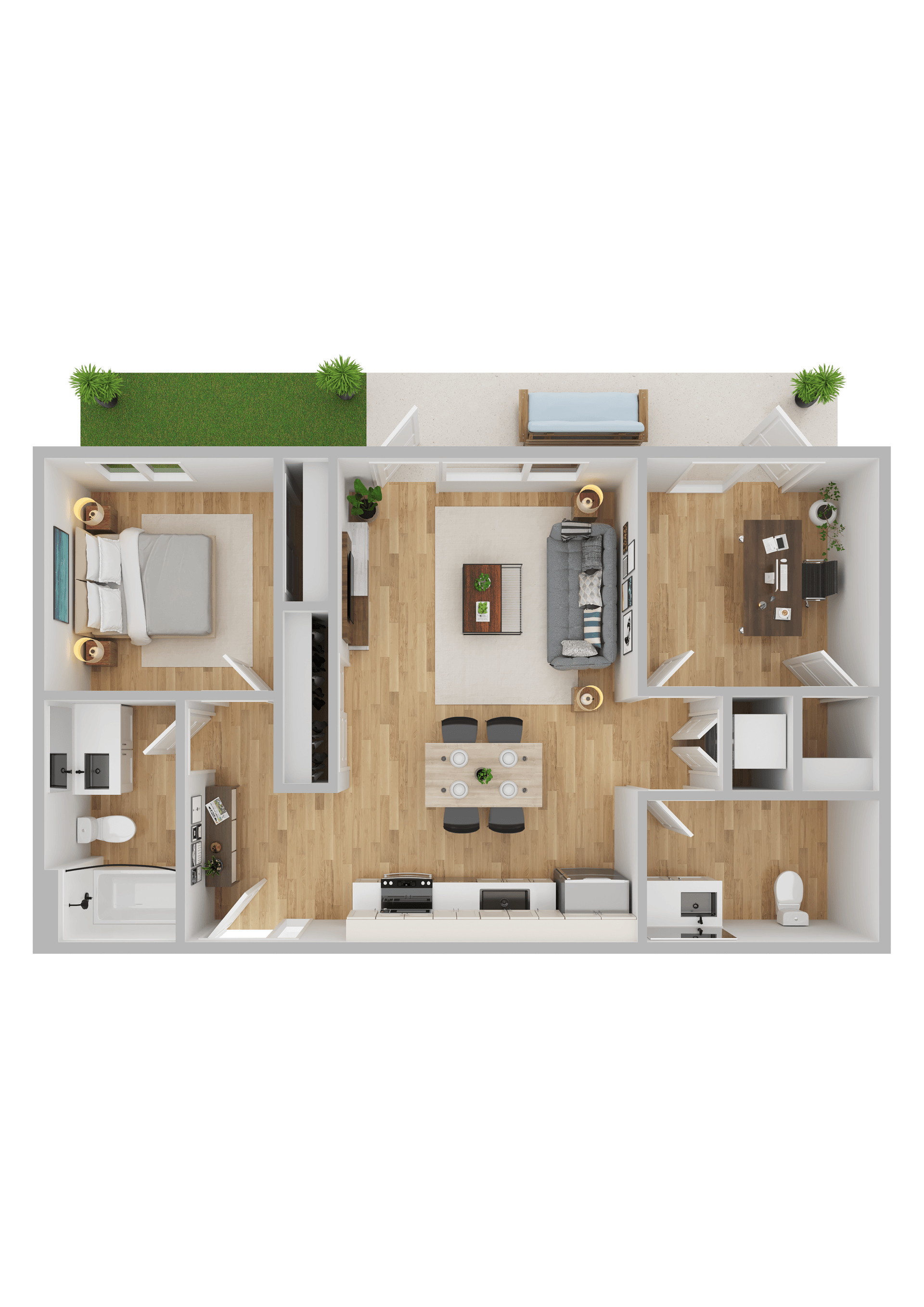 Arts Plaza Apartments in Gresham, Oregon Two Bedroom Live Work Floor Plan