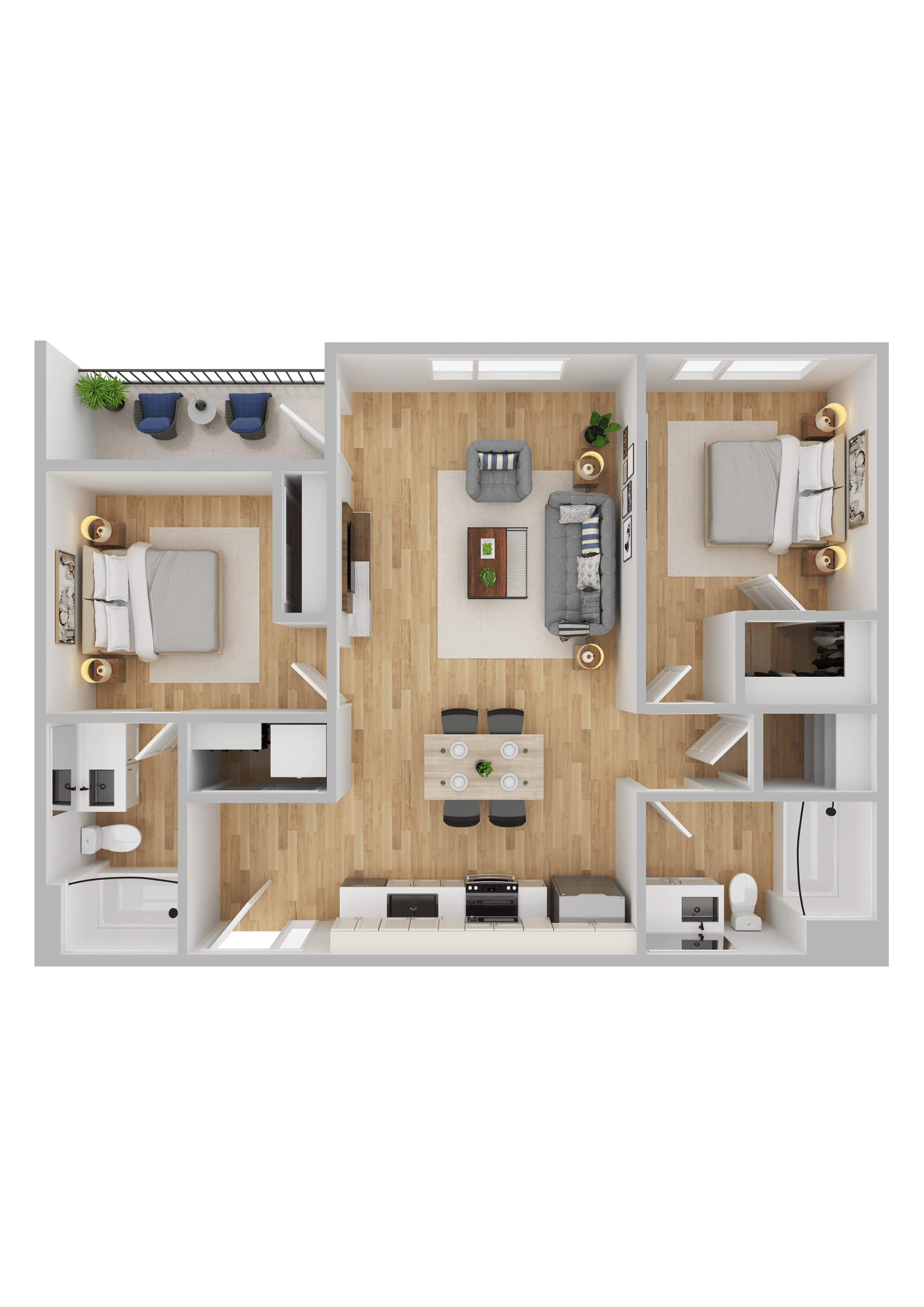 Arts Plaza Apartments in Gresham, Oregon Two Bedroom Floor Plan