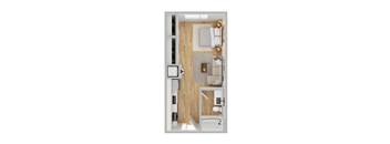 Arts Plaza Apartments in Gresham, Oregon Studio Floor Plan