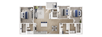 A series of images showing different room layouts.