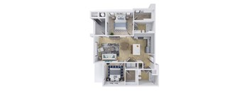Ascend at Gateway Apartments in Denver, Colorado E1 Floor Plan