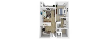 Ascend at Pena Station Apartments in Denver, Colorado One Bedroom Floor Plan