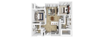 Ascend at Pena Station Apartments in Denver, Colorado Two Bedroom Floor Plan