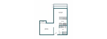 Aspire11 Apartments in Tacoma, Washington Open 1x1 Floor Plan