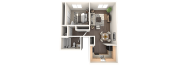Aspire Eugene Apartments in Eugene, Oregon 1x1 Floor Plan