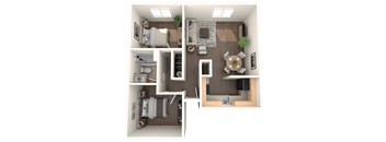 Aspire Eugene Apartments in Eugene, Oregon 2x1 Floor Plan