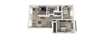 Aspire Oregon City Apartments in Oregon City, Oregon Two Bedroom Floor Plan