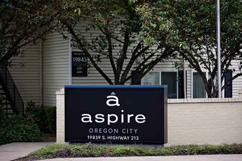 A sign for a place called Aspire in Oregon City.