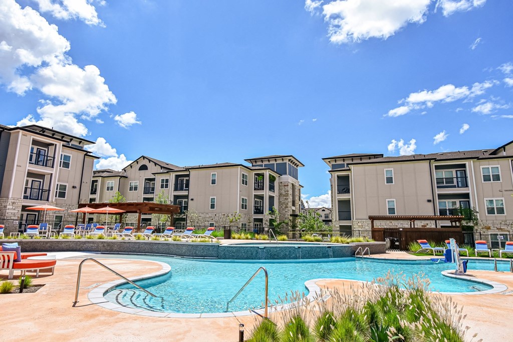 Aspire at Live Oak Large Outdoor Pool and Hot Tub