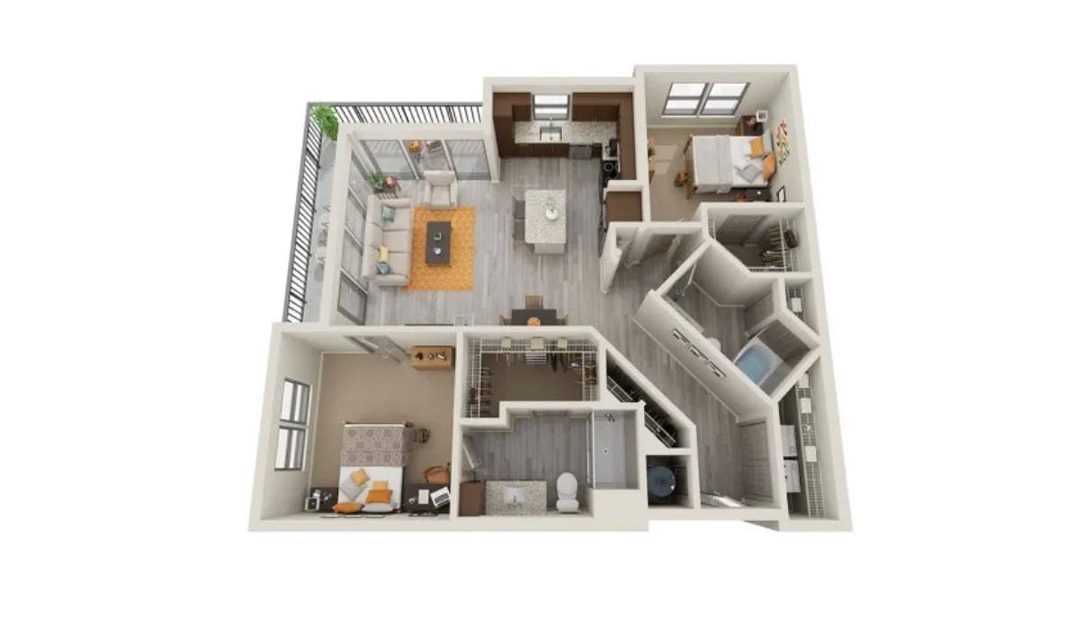 Astoria at Celebration Apartments in Celebration, Florida Two Bedroom Floor Plan