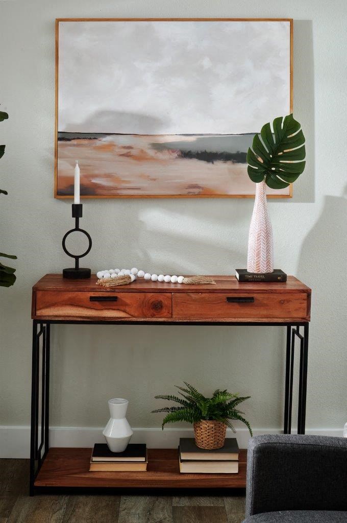 Atrio Apartments Model Living Room Console Table