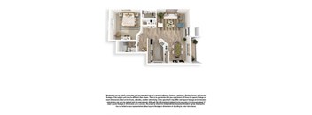 The Lakehouse 3D Floor Plan 1x1 673sf