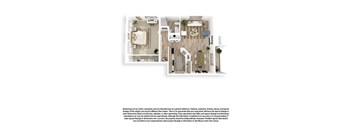 The Lakehouse 3D Floor Plan 1x1 864sf