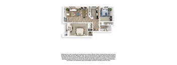 The Lakehouse 3D Floor Plan 2x1 835sf